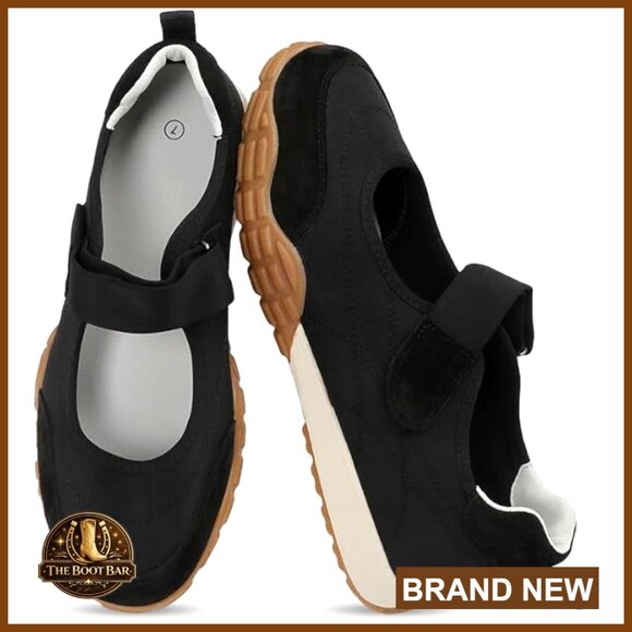 Mary Jane Sneakers with Adjustable Strap Foam Insole Non-Slip Sole